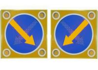 Светодиодный знак "Объезд препятствий-900" двойная стрелка